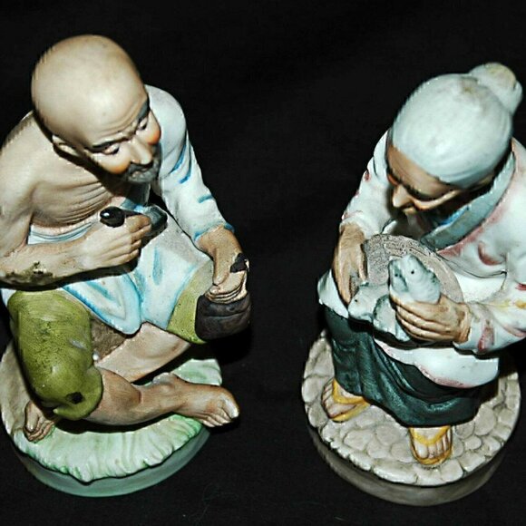 Old Man Woman Ceramic Porcelain  Figurines Vintage - Picture 2 of 8
